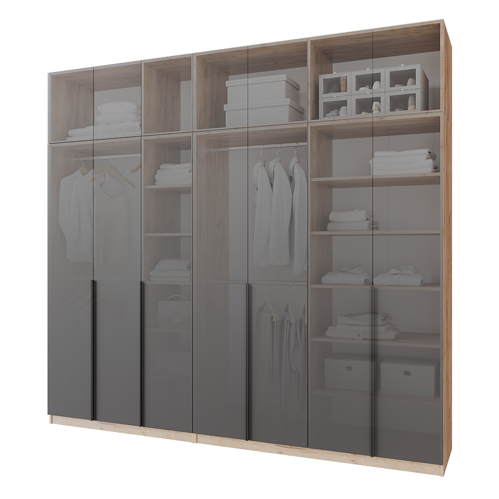 Шафа розпашна з антресолью Меблітренд Чиназес Чиа-2800,5 2800х500х2550 мм Дуб крафт золотий/Графітовий (27352482) - фото 3 Шафа розпашна з антресолью Меблітренд Чиназес Чиа-2800,5 2800х500х2550 мм Дуб крафт золотий/Графітовий (27352482) - фото 3