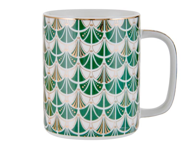 Чашка фарфоровая Lefard с узором 330 мл Зеленый (925-012)