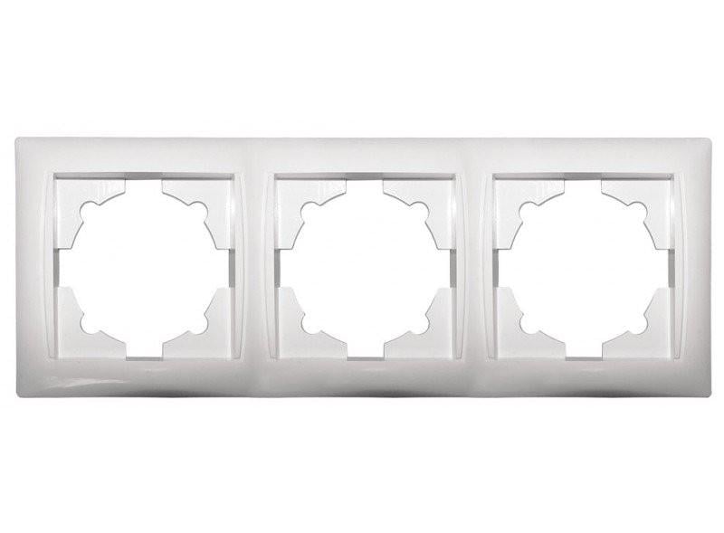 Рамка для розетки Luxel Primera потрійна горизонтальна Білий (3023)