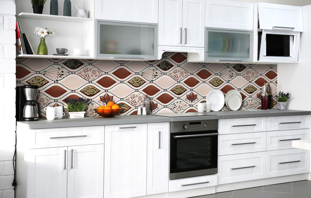 Кухонный фартук Плавные ромбы/Мозаика виниловый самоклеющийся 600х2500 мм Бежевый Кухонный фартук Плавные ромбы/Мозаика виниловый самоклеющийся 600х2500 мм Бежевый