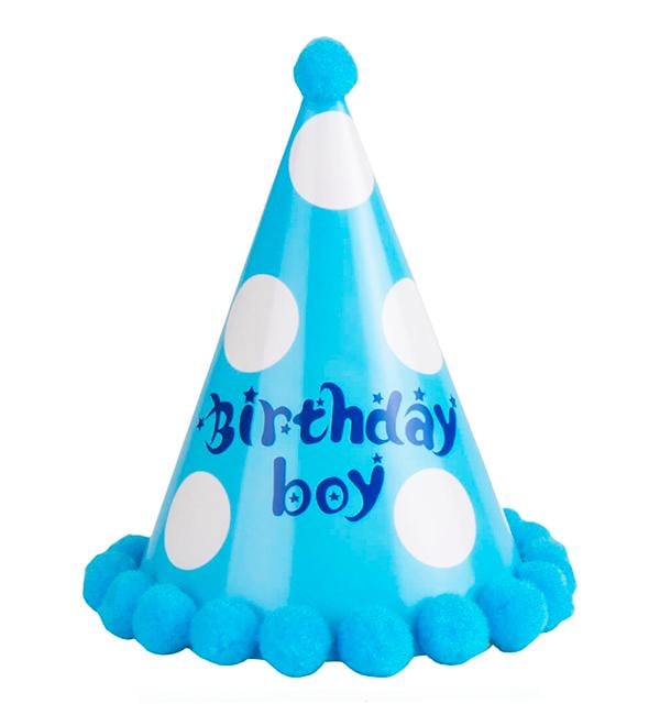Колпачки бумажные Birthday boy 1 шт. Голубой (12344582)
