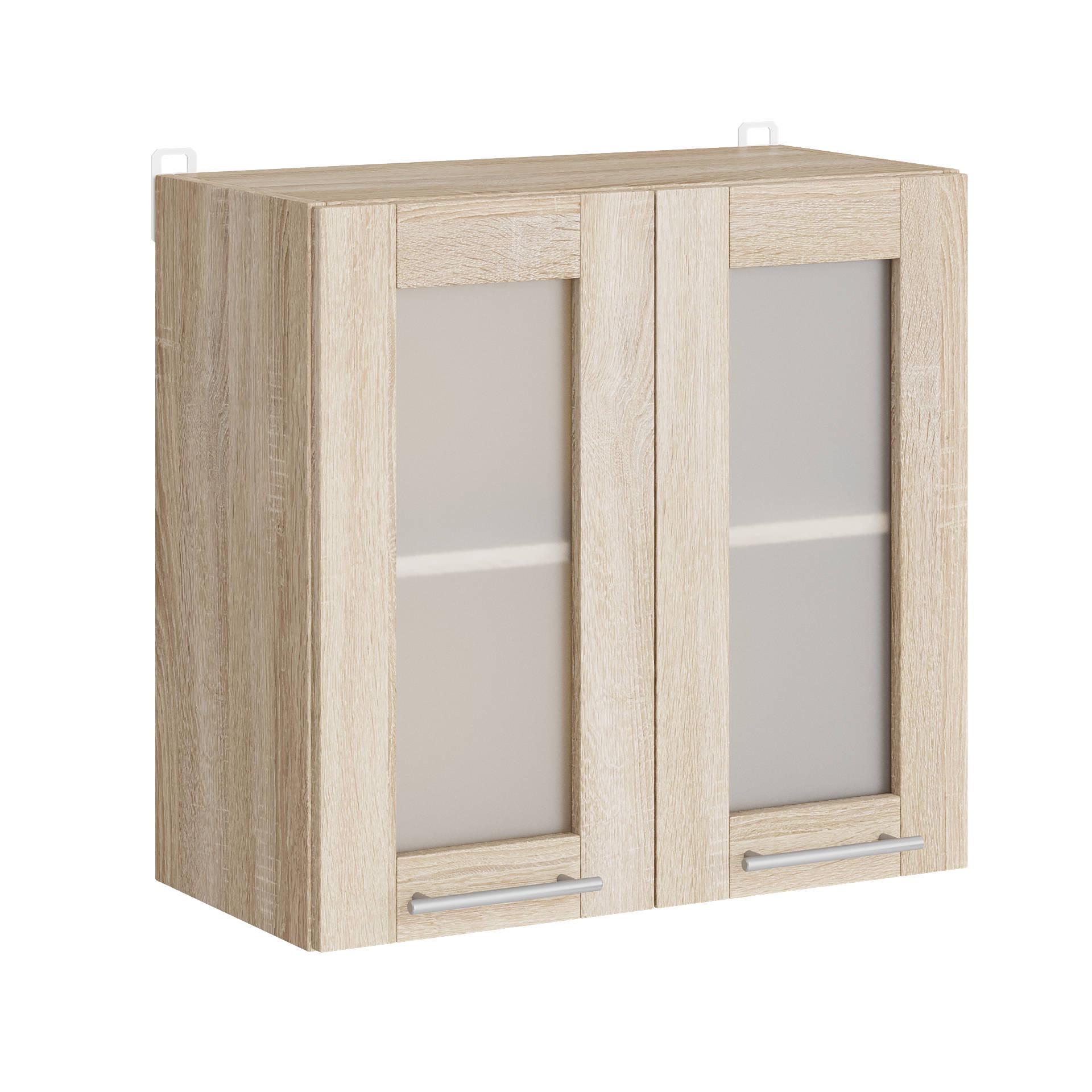 Шафа кухонна Еверест Еко модуль верхній з вітриною 600 60х30х58 см Дуб Сонома (09044)