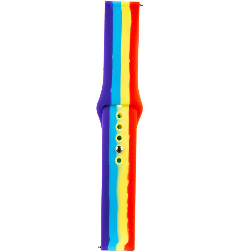 Ремінець силіконовий Rainbow для Xiaomi Amazfit/Samsung 20 мм Червоний/Фіолетовий (00000050586_12)