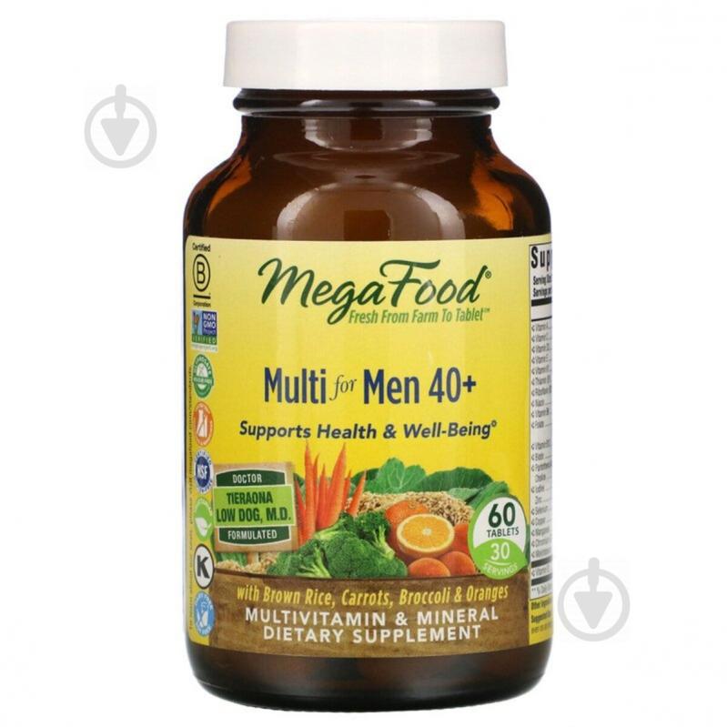Мультивітаміни для чоловіків 40+, Multi for Men 40+, MegaFood, 60 таблеток