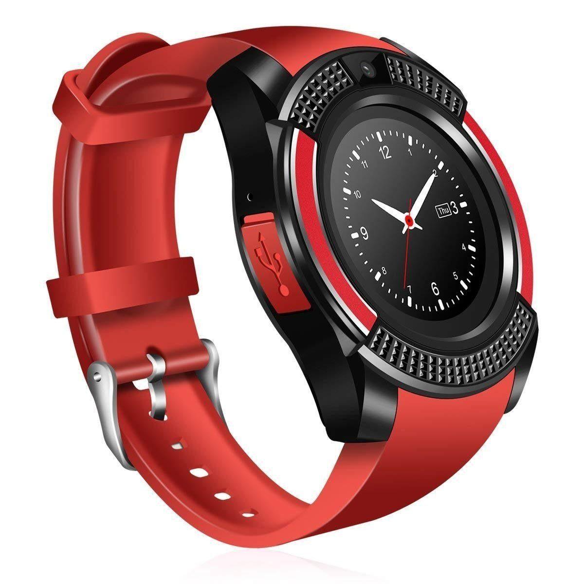 Смарт-часы UWatch V8 Bluetooth с картой памяти 16 Гб Красный