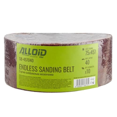Стрічка шліфувальна нескінченна Alloid 75х457 мм P40 10 шт. (00000061454) - фото 9