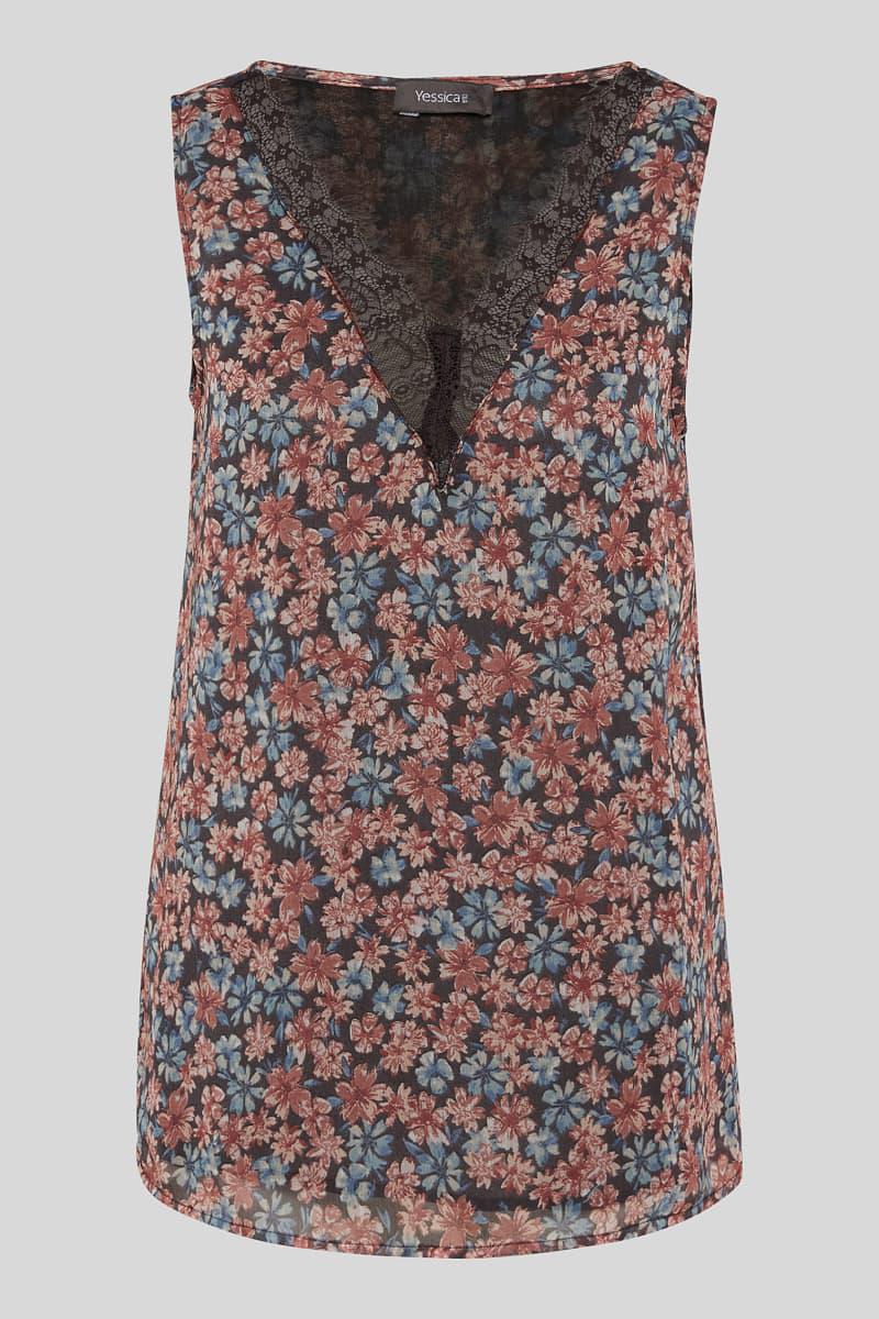 Блуза C&A Квіти р. 34 Чорний (312211055)