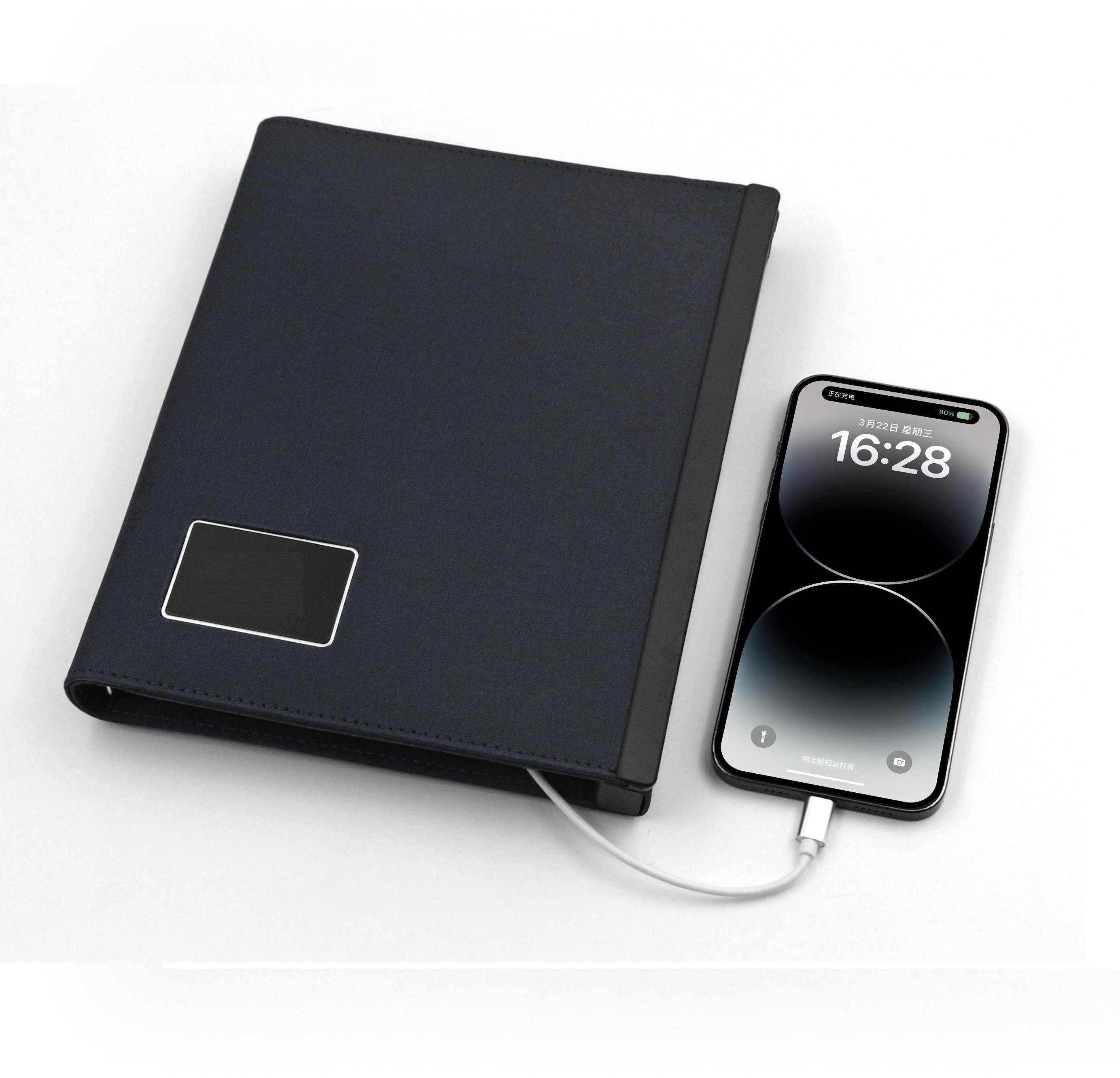 Смарт-блокнот AB tech c отпечатком пальца Touch ID и беспроводной зарядкой Черный - фото 7 Смарт-блокнот AB tech c отпечатком пальца Touch ID и беспроводной зарядкой Черный - фото 7