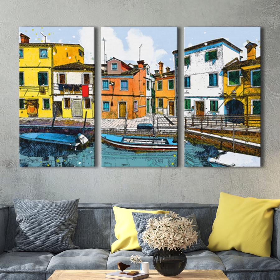 Модульная картина на холсте триптих Венеция 78x48 см (MK311614)