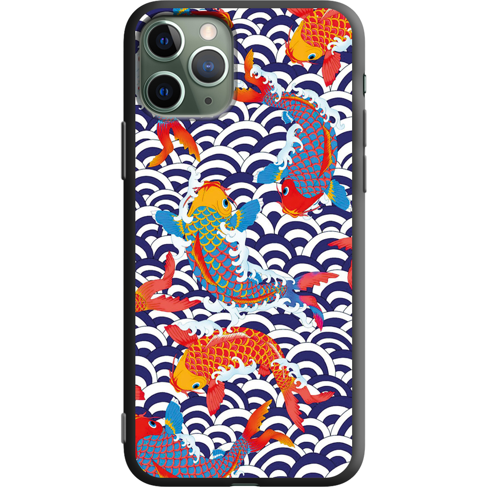 Чехол Boxface iPhone 11 Pro Koi Fish Черный силикон (38189-up2477-38277) - фото 1