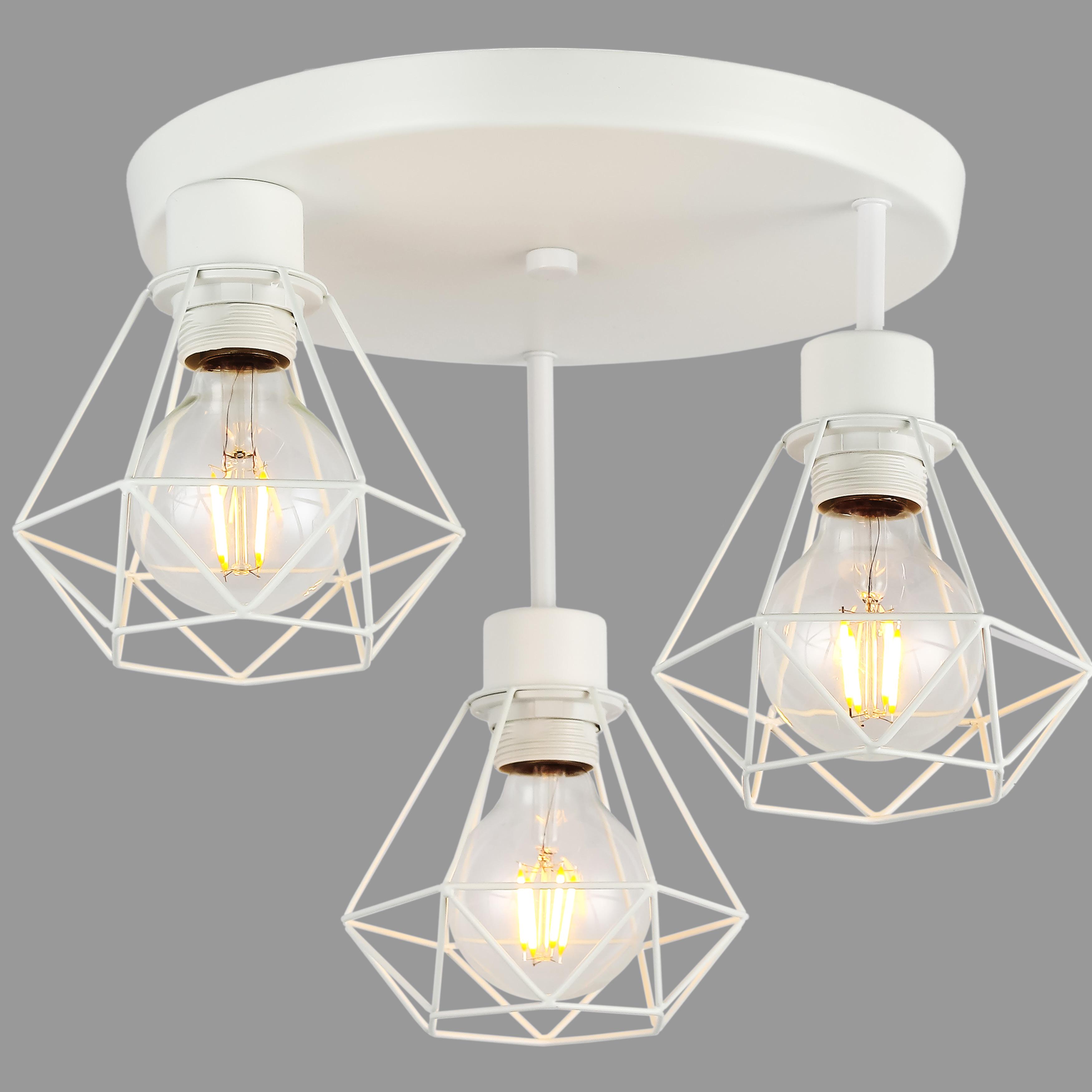 Люстра потолочная с 3 плафонами в стиле лофт Loft Trio Light (52-102-3(3008) WH)