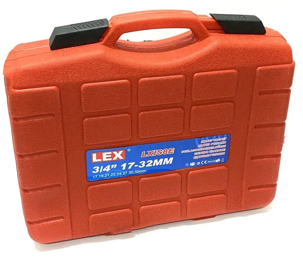 Набор ударных головок с трещоткой LEX LXIS8E 17-32 мм 3/4" 8 шт. - фото 4 Набор ударных головок с трещоткой LEX LXIS8E 17-32 мм 3/4" 8 шт. - фото 4