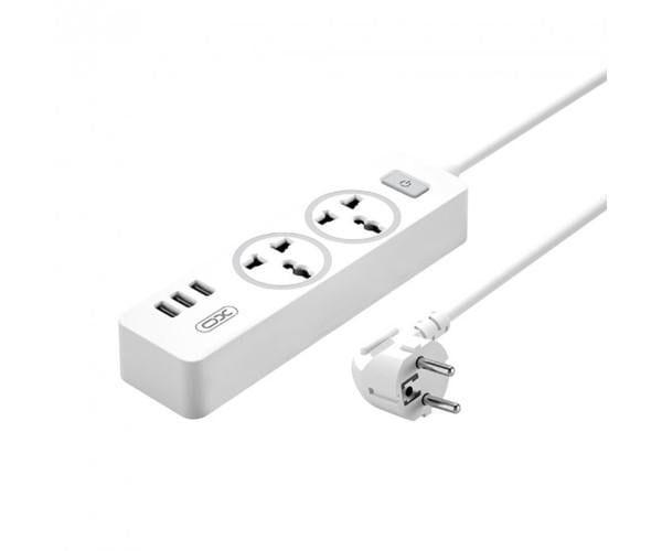 Фільтр мережевий Xo WL04 2EU розетки 3 USB порти 10A 1,8 м White