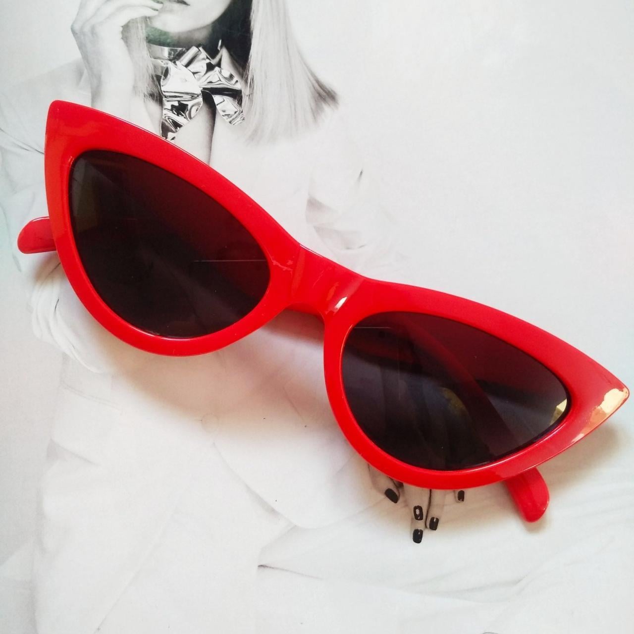 Очки треугольные Кошачий глаз Красный