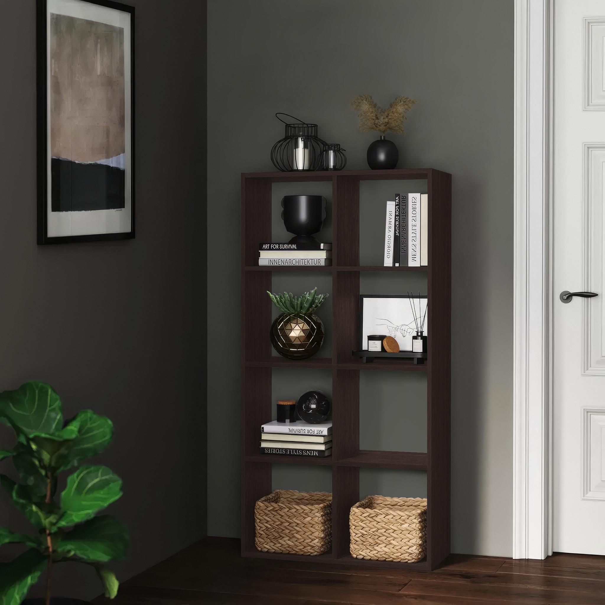 Стелаж GT10 для книг та декору на 8 комірок 720х280х1427 мм ДСП 16 мм Венге Магія (20320157)