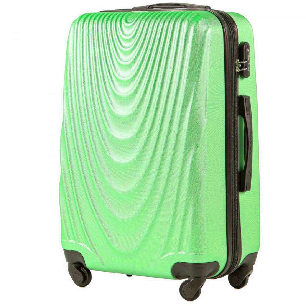 Валіза пластикова WINGS 304 середня з розширенням Салатовий (Wp00415)