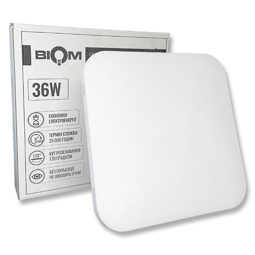 Світильник накладний Biom LED Зоряне небо квадрат 36W 6200К (DL-S705-36) Світильник накладний Biom LED Зоряне небо квадрат 36W 6200К (DL-S705-36)