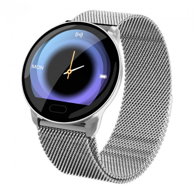 Смарт-часы Lemfo K9 Metal с измерением сердечного ритма и давления Серебристый