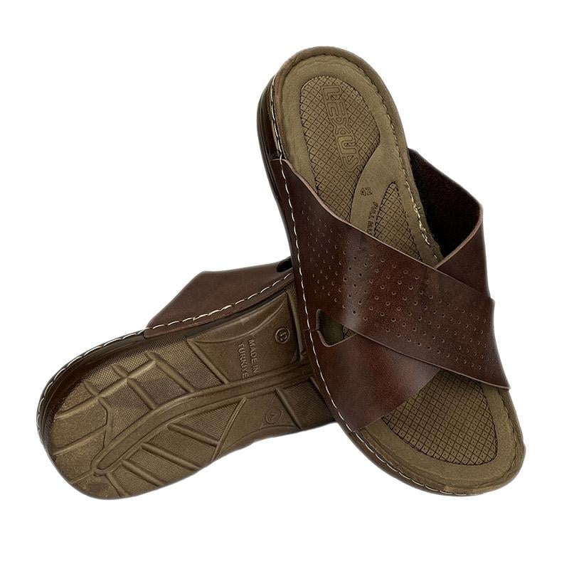 Шлепанцы мужские с переплетом 0050-5 p. 43 27,5 см Коричневый