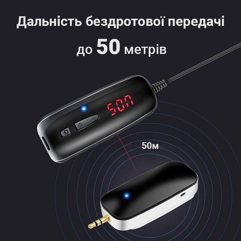 Микрофон беспроводной петличный Savetek P7-UHF 3-pin для телефона до 50 метров - фото 2