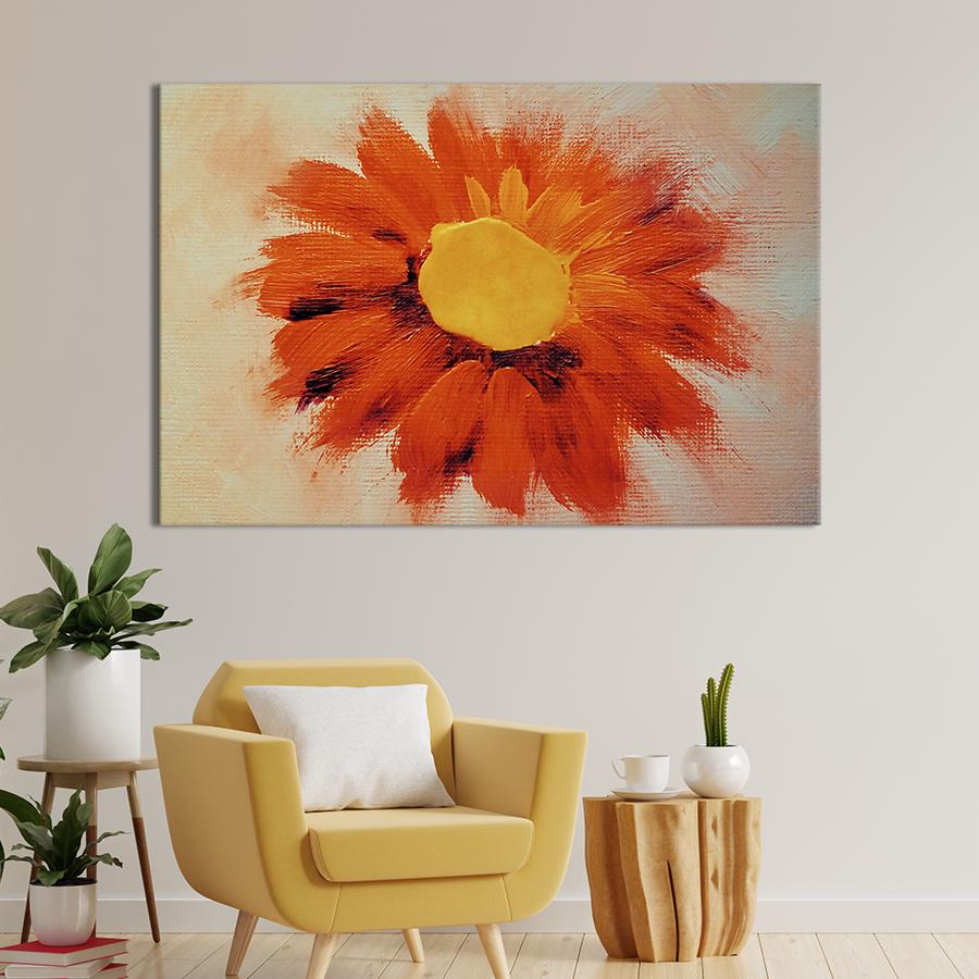 Картина на холсте Красный цветок 75x50 см (826-1)