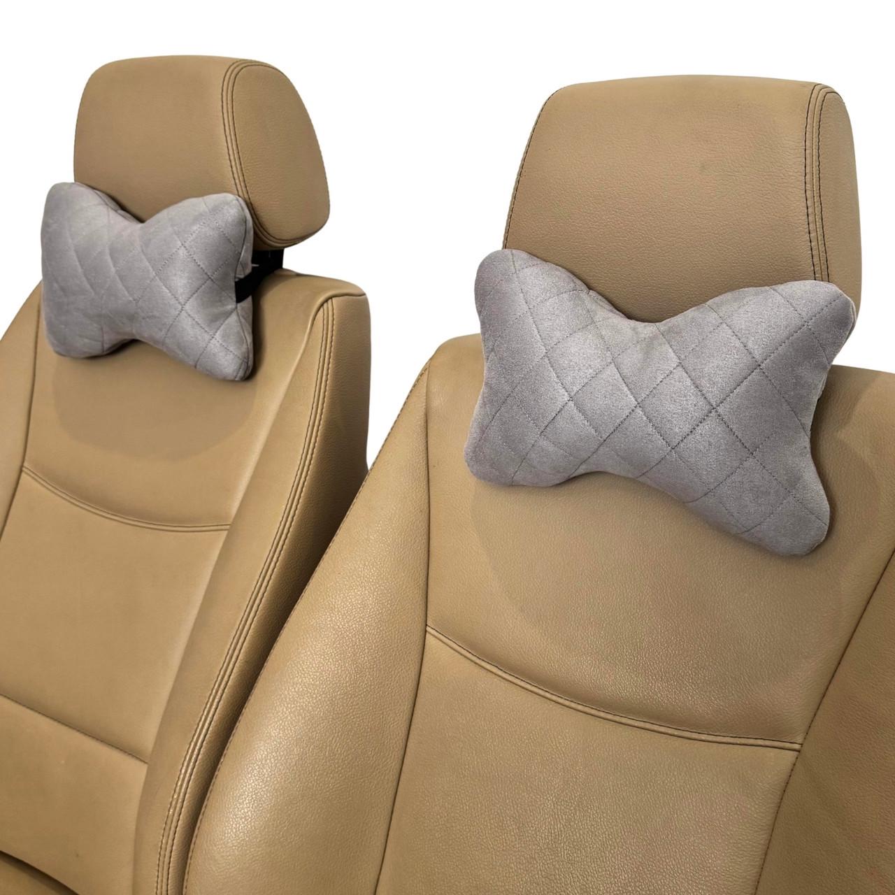 Комплект подушек автомобильных Runa на подголовник из алькантары 2 шт. Светло-серый (550-2-P)