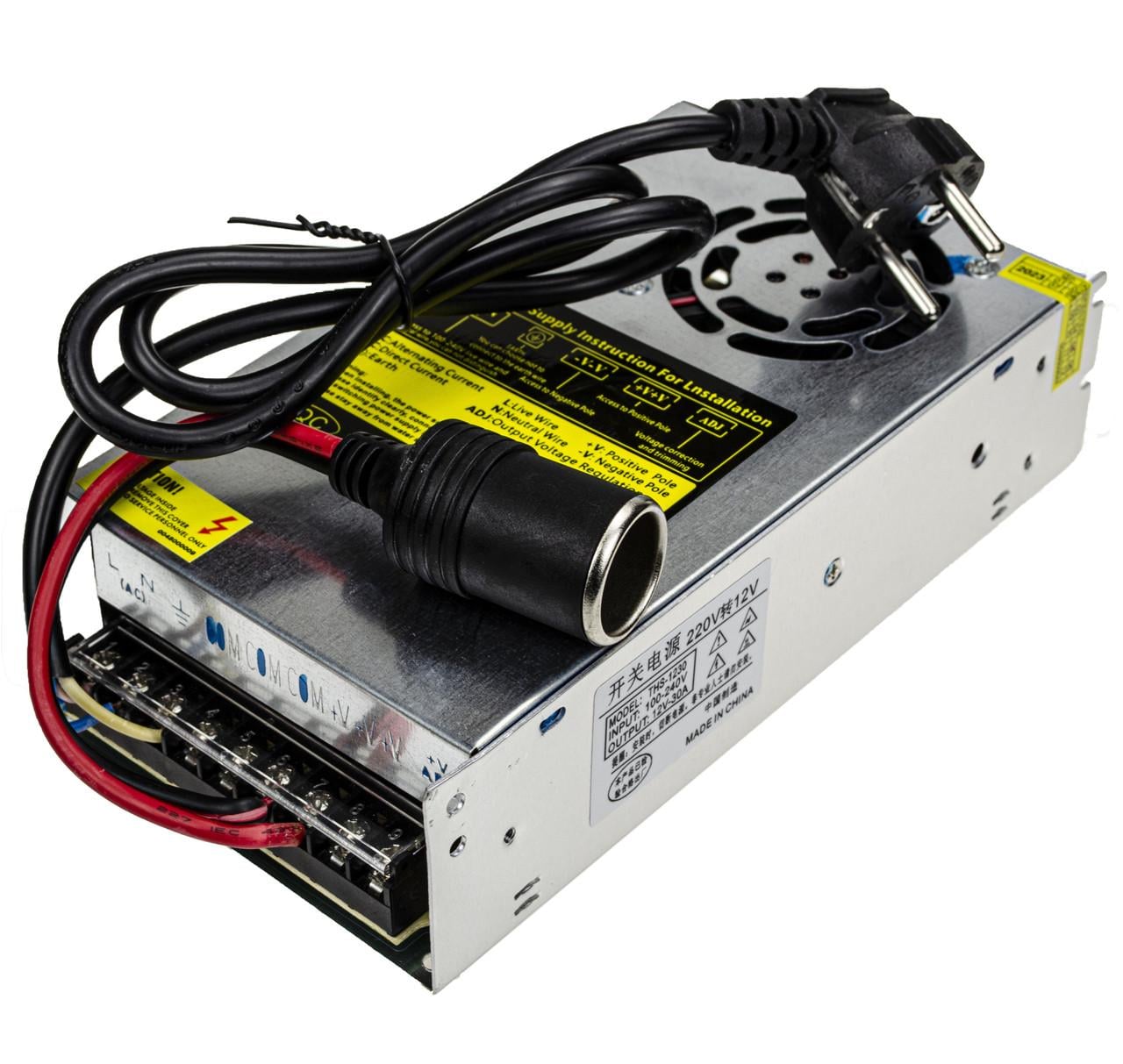 Адаптер с 220V на 12V прикуриватель 30А 360W для компрессора/автохолодильника/мойки (2072476258)