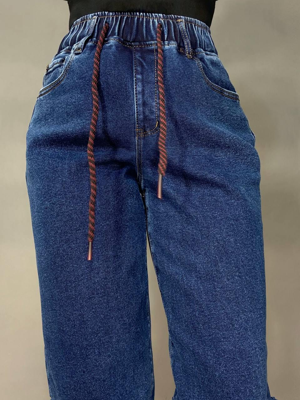 Джинсы женские Vanver 8335 утепленные на флисе MOM с резинкой на талии р. 32 Синий (5553) - фото 7 Джинсы женские Vanver 8335 утепленные на флисе MOM с резинкой на талии р. 32 Синий (5553) - фото 7