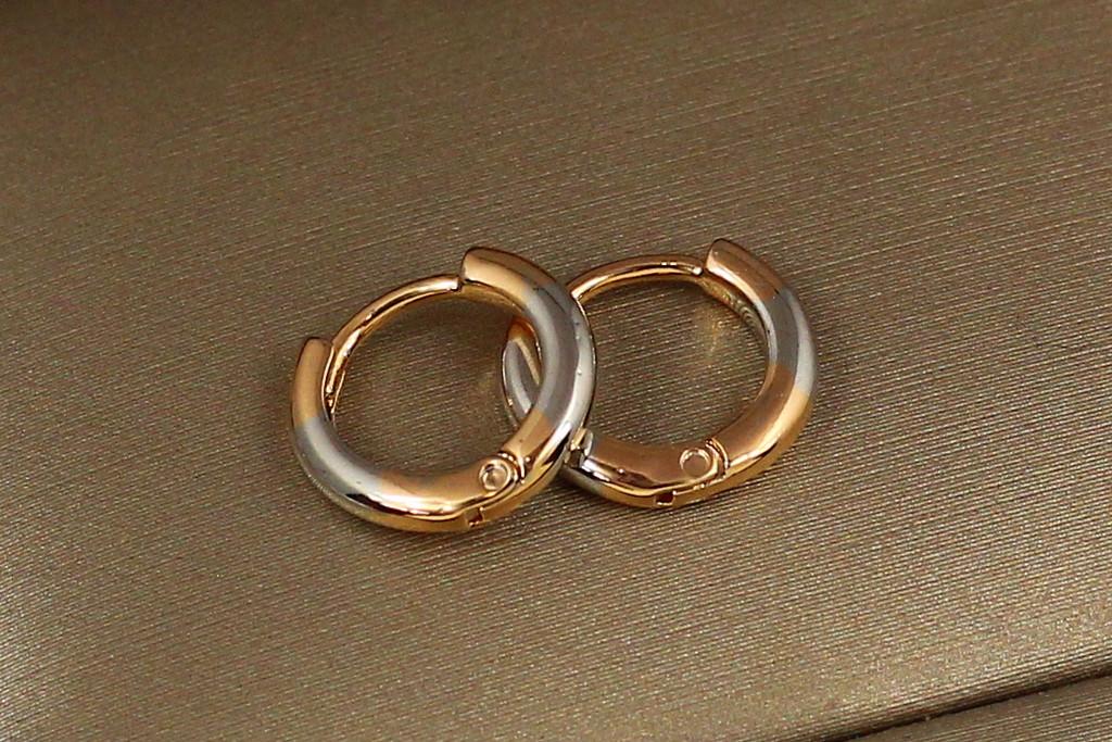 Серьги кольца Xuping Jewelry гладкие комбинированные 10 мм (2278065821)