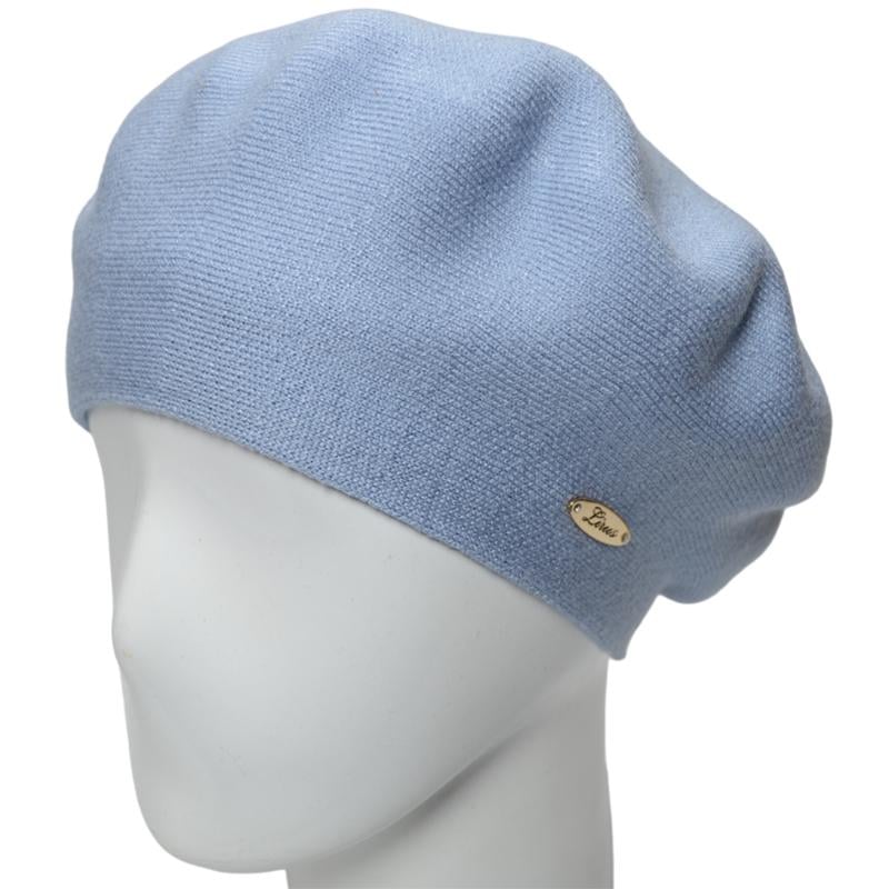 Берет женский двойной Novita Софи из вискозы теплый мягкий L р. 57-58 Джинс