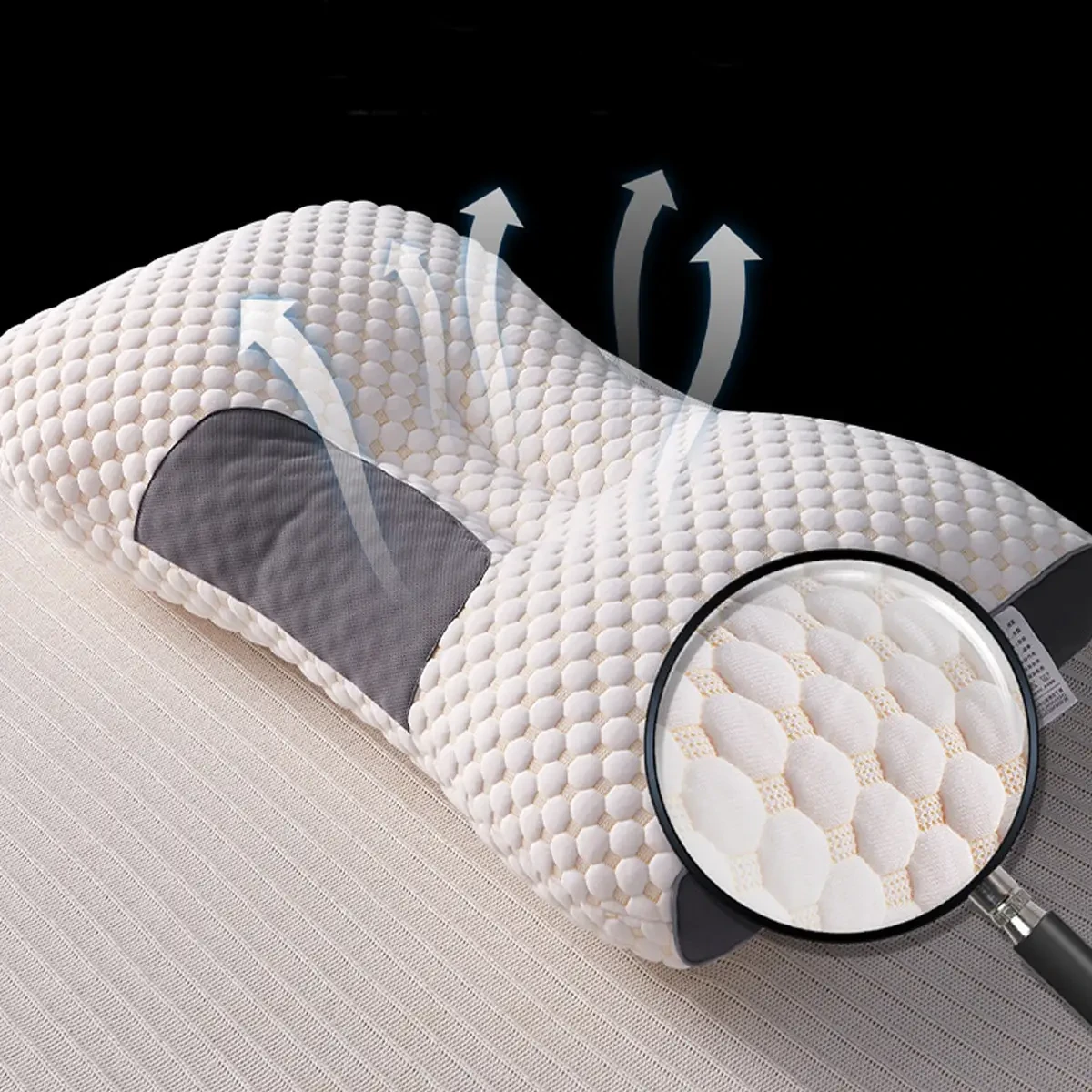 Подушка ортопедична прямокутна 48x74 см з підтримкою шиї та спини Pillow-01 Біло-сірий (29518142) - фото 3 Подушка ортопедична прямокутна 48x74 см з підтримкою шиї та спини Pillow-01 Біло-сірий (29518142) - фото 3