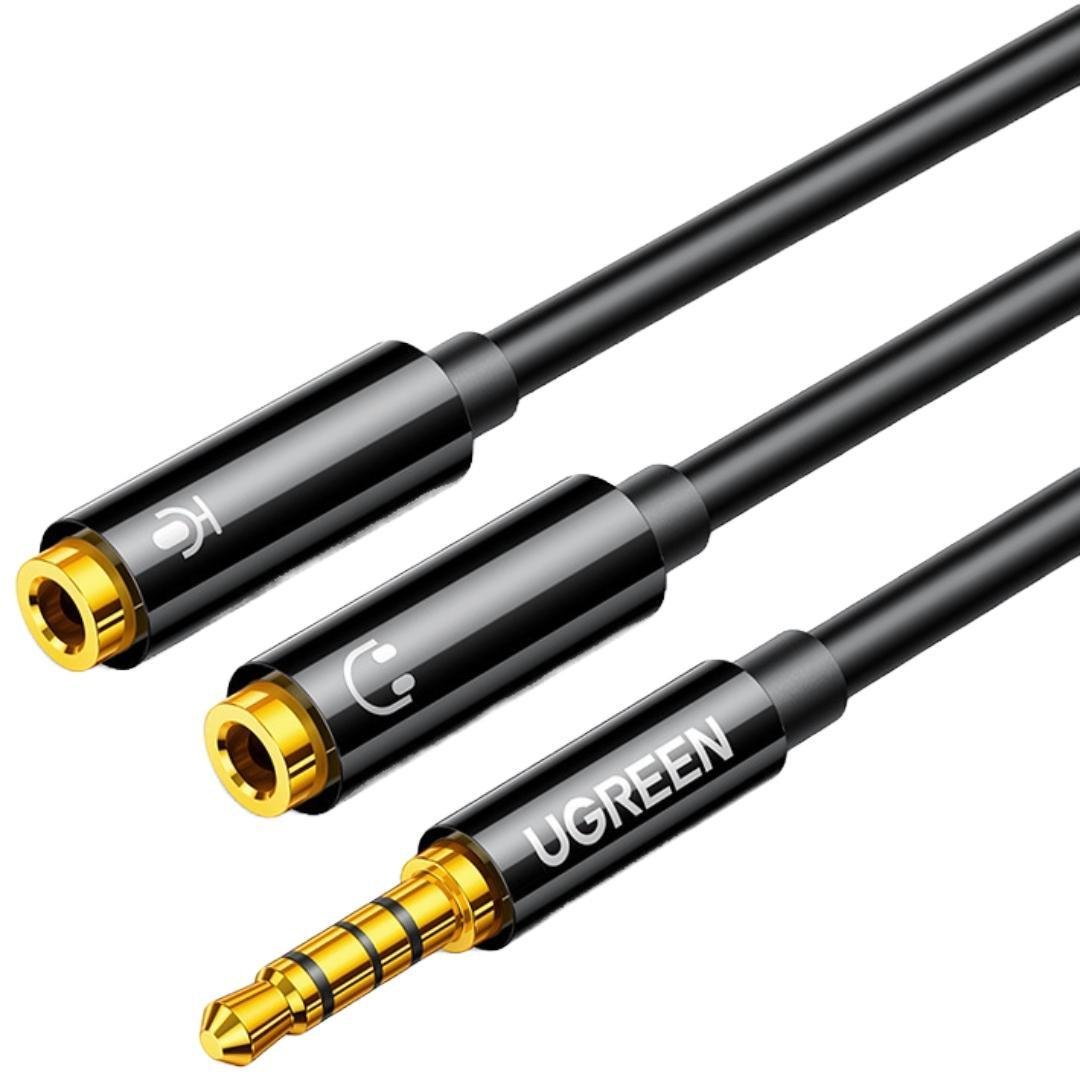 Спліттер аудіо UGREEN AV141 3,5 мм 20 см Чорний (30620)