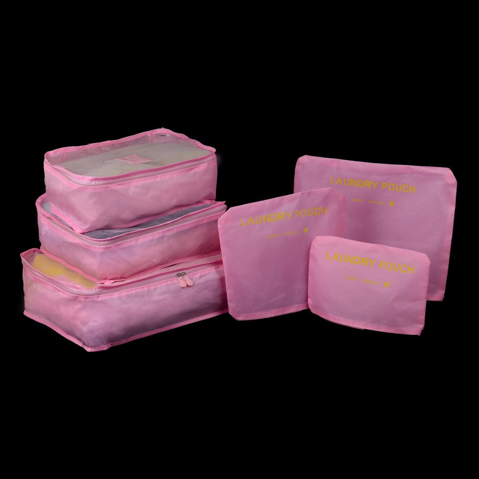 Набор органайзеров для путешествий и дома 6в1 нейлон водоотталкивающий Розовый (КДО-15-3) - фото 7 Набор органайзеров для путешествий и дома 6в1 нейлон водоотталкивающий Розовый (КДО-15-3) - фото 7