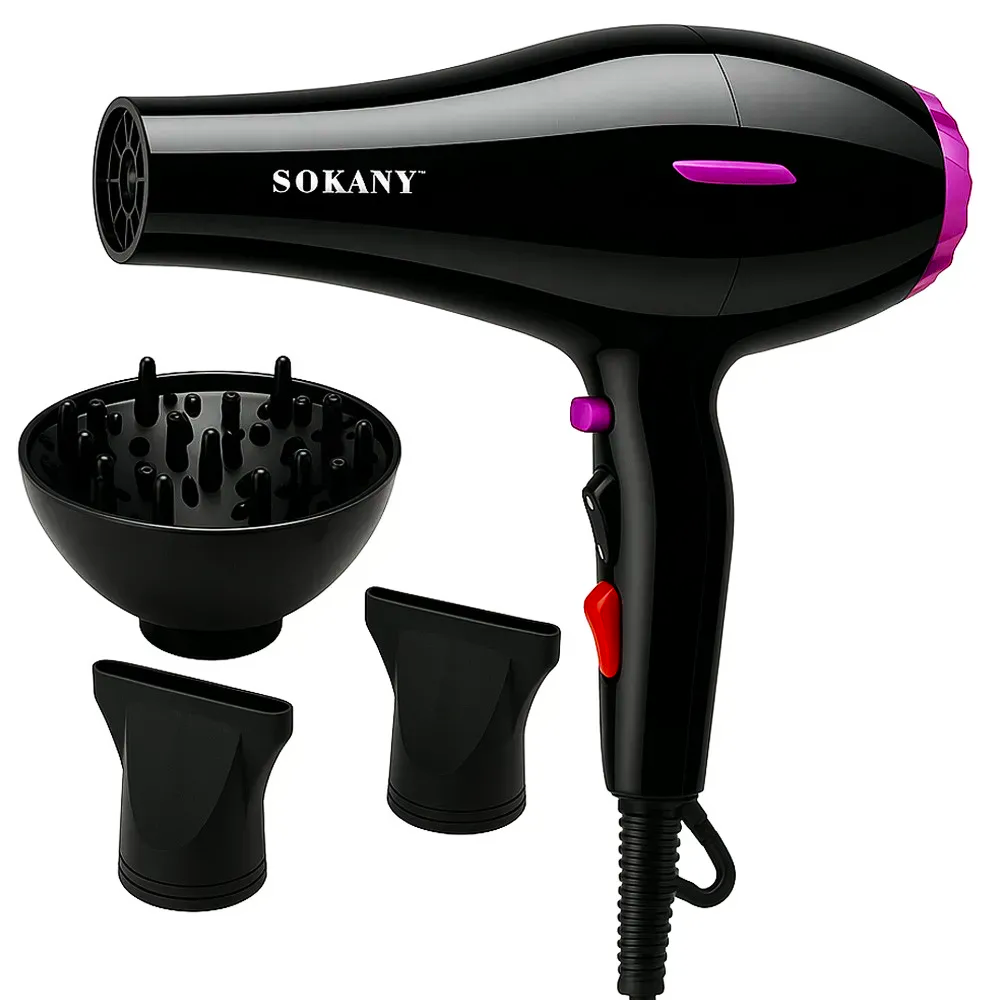 Фен для волос SK-14002 с 3 насадками/холодным обдувом 2400 Вт (234578825)