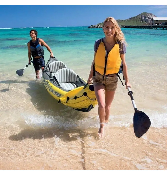 Надувна байдарка човен Intex Explorer K2 68307 NP 312х91х51 см Yellow (11060848) - фото 8 Надувна байдарка човен Intex Explorer K2 68307 NP 312х91х51 см Yellow (11060848) - фото 8