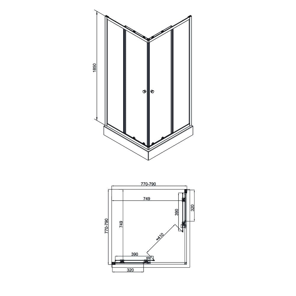 Душова кабіна Q-tap Presto CRM1088SP5 Pear 80x80 см без піддона - фото 2