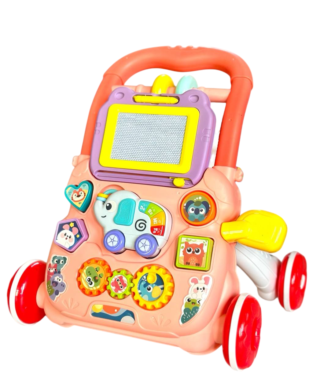 Каталка-ходунки детская на колесах Limo Toy HB 0041 AB толокарь с магнитной дощечкой Розовый (2118779827)