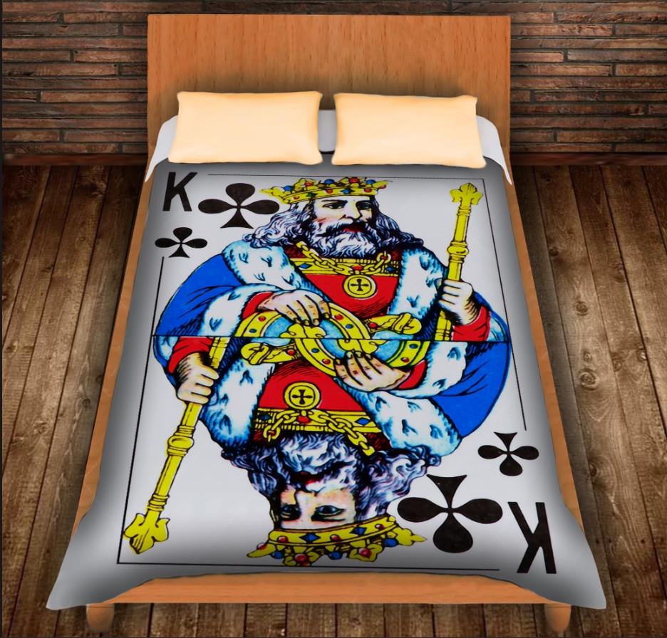 Плед з 3D принтом Гральні Карти Король Треф 150x200 см (epi_0384)