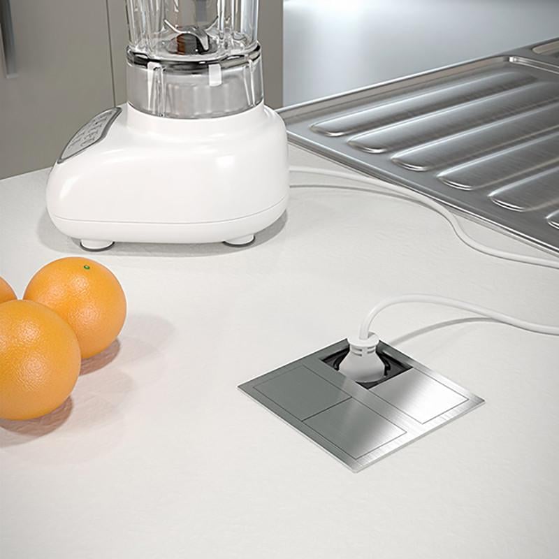 Блок розеточный двойной VersaHIT 2 розетки 110-220В 16A IP54 Алюминий браш (86221) - фото 5