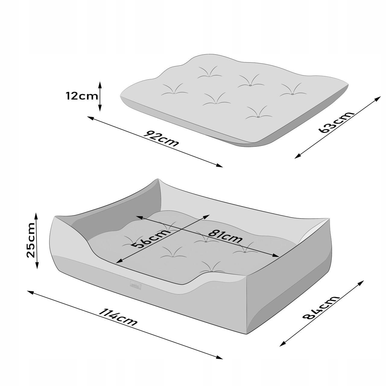 Лежак для большой собаки DOGGY JOY XXL 114x84 см Коричневый (2605801449) - фото 5 Лежак для большой собаки DOGGY JOY XXL 114x84 см Коричневый (2605801449) - фото 5
