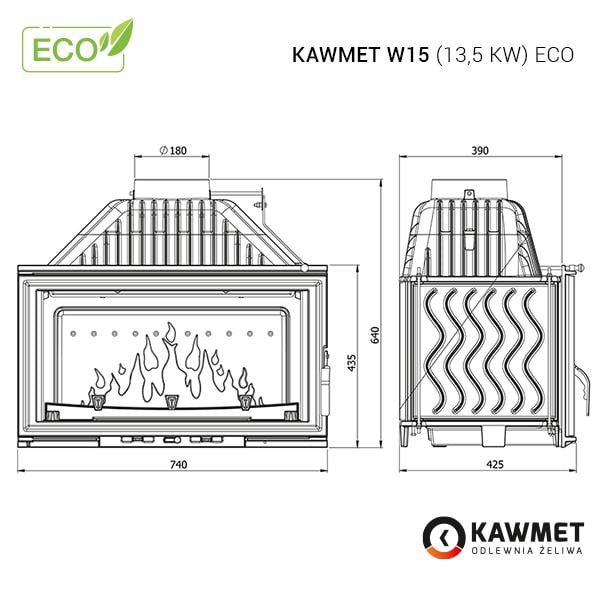 Топка камінна KAWMET W15 13,5kW (18926086) - фото 2