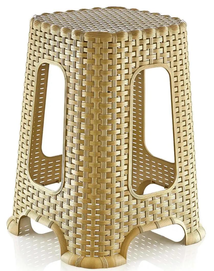 Табурет Ozer пластиковый ротанг Бежевый (OZER-T-001) Табурет Ozer пластиковый ротанг Бежевый (OZER-T-001)