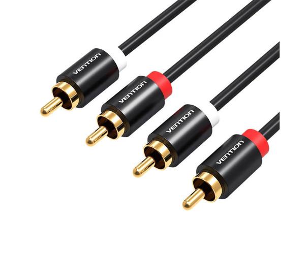 Кабель Vention VAB-R06-B100 2RCA Male to 2RCA Male Audio 1 м Black
