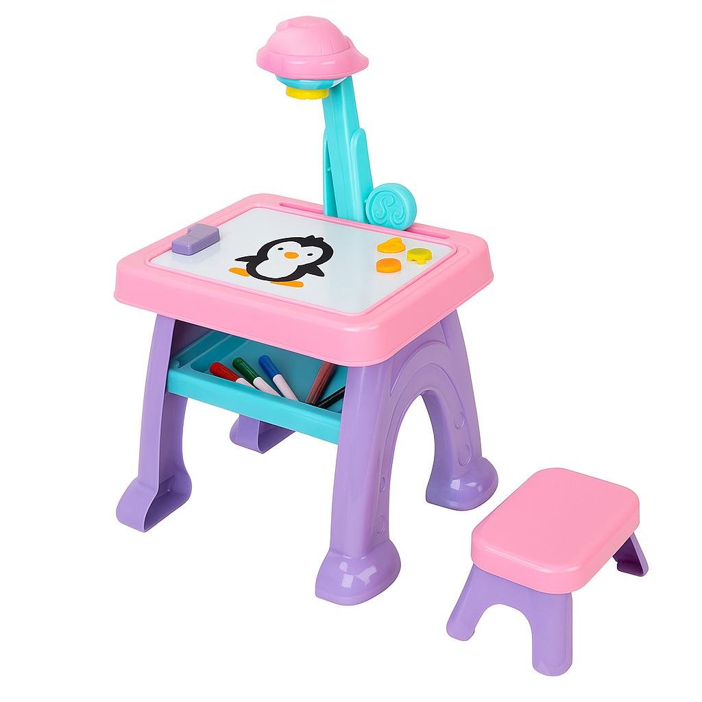 Столик со стулом для рисования с проектором и мольбертом 48 слайдов (AK 0004)