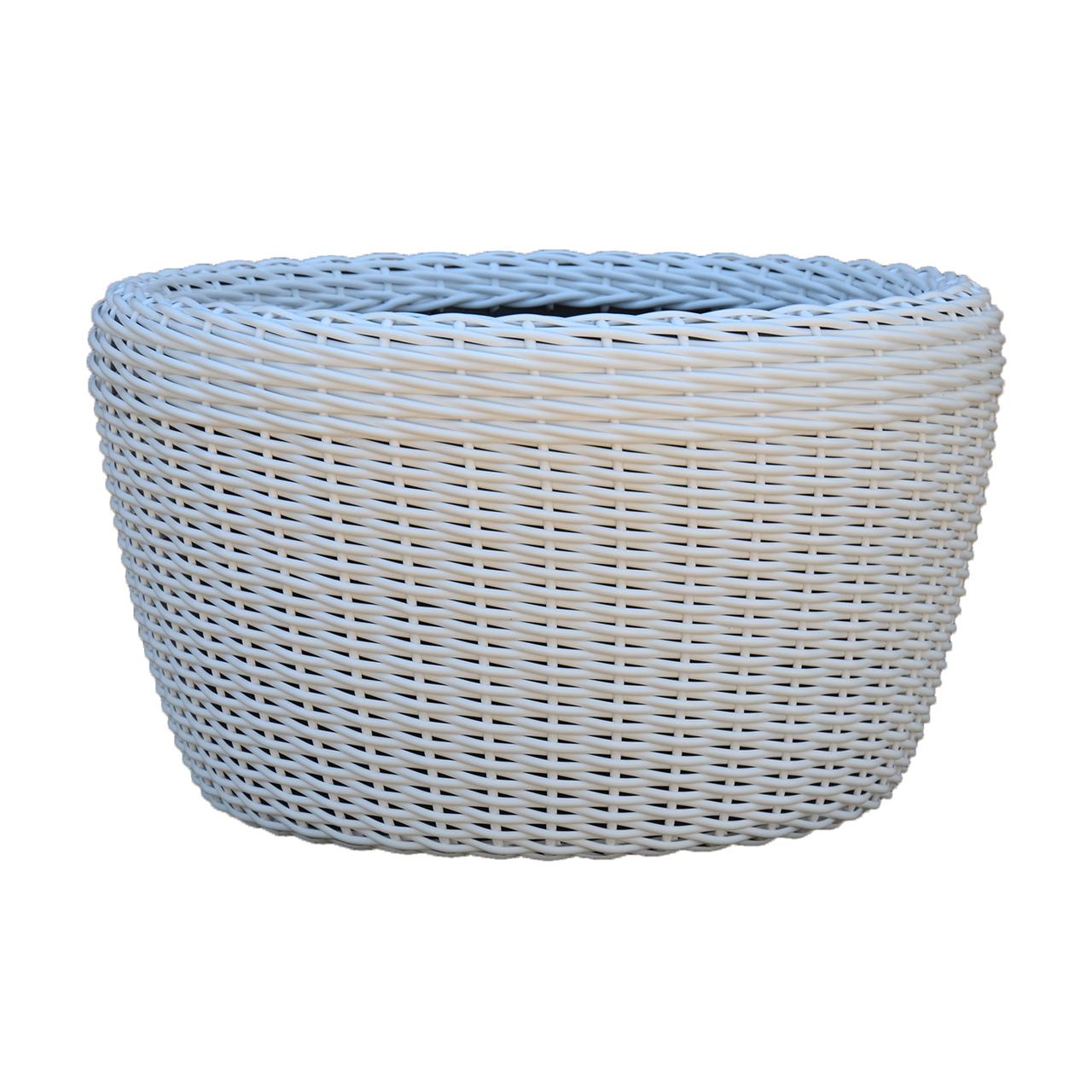 Кашпо велике для рослин та квітів з штучного ротангу/ручної роботи 45 л Білий - фото 4 Кашпо велике для рослин та квітів з штучного ротангу/ручної роботи 45 л Білий - фото 4