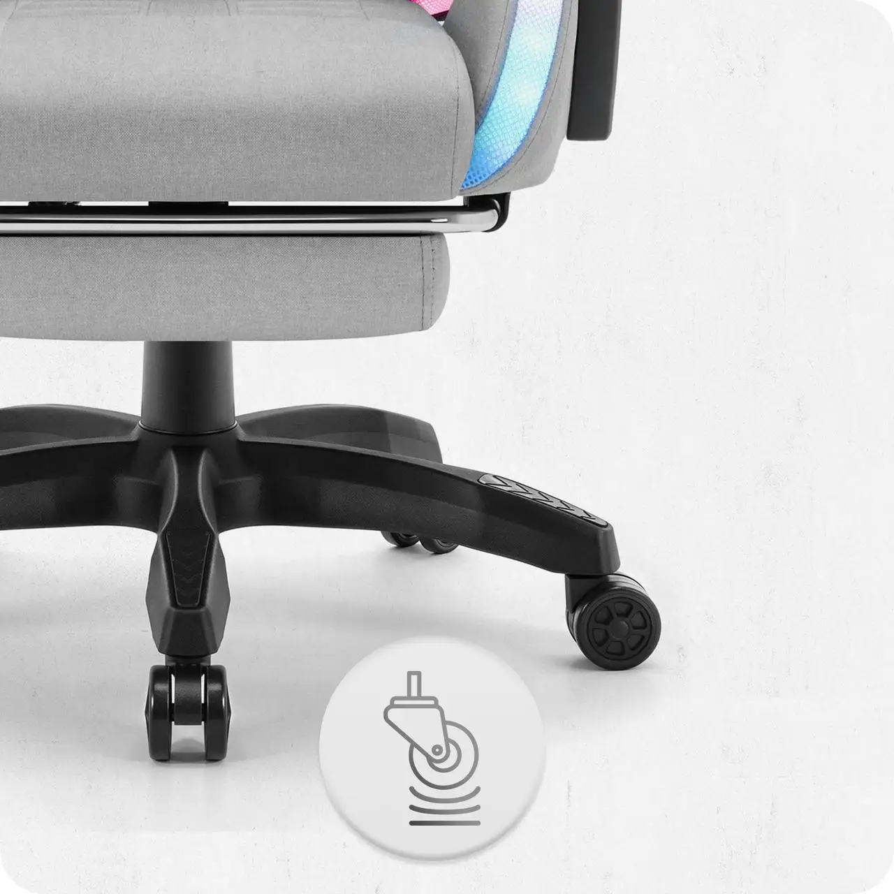 Крісло геймерське з підставкою для ніг Cabro C501 RGB Grey тканина до 150 кг (AN-С501GRGB) - фото 10