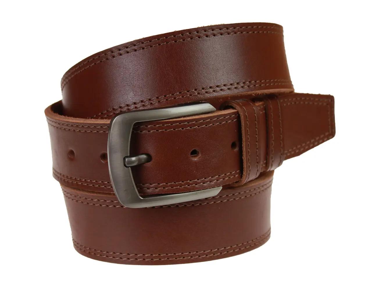 Ремень кожаный с двойной прошивкой по периметру 115-150 см Светло-коричневый (82503) - фото 2 Ремень кожаный с двойной прошивкой по периметру 115-150 см Светло-коричневый (82503) - фото 2