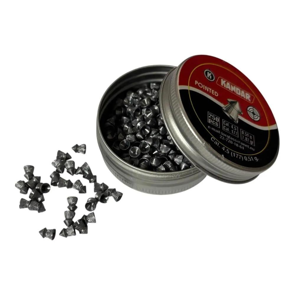 Кульки для видушки Kandar Pointed 0.51 г 250 шт. калібр 4,5 мм (CAL-45)