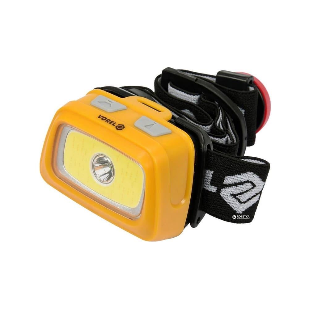 Фонарь налобный Vorel XPE CREE+COB LED светодиодный 3+3 Вт 130+120 lm 5 режимов 3 ААА (00000044394)