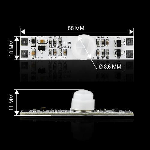 Датчик руху DP 03 PIR 5 A для профілю з фотоелементом 5 А DC12 V - фото 5